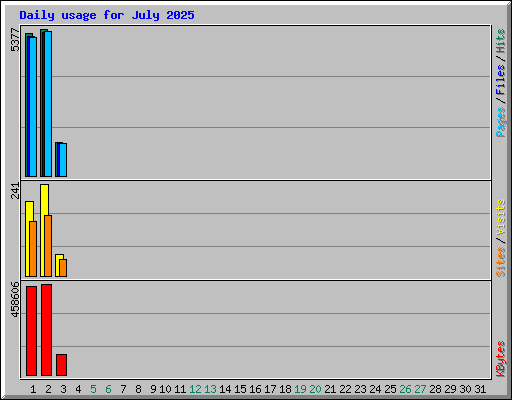 Daily usage for July 2025