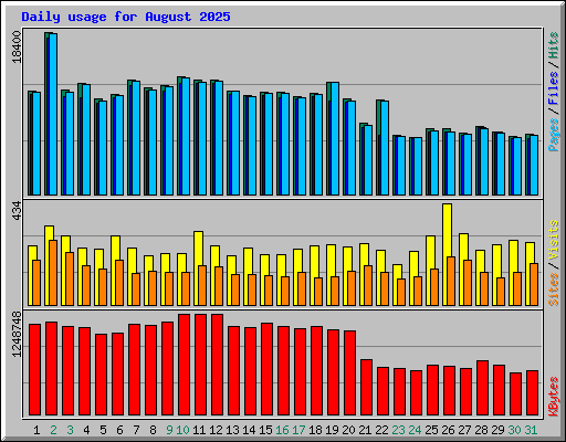 Daily usage for August 2025