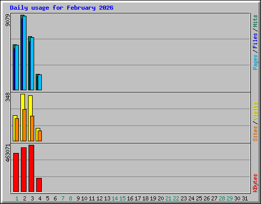 Daily usage for February 2026