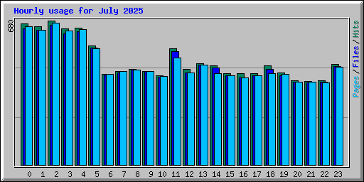Hourly usage for July 2025